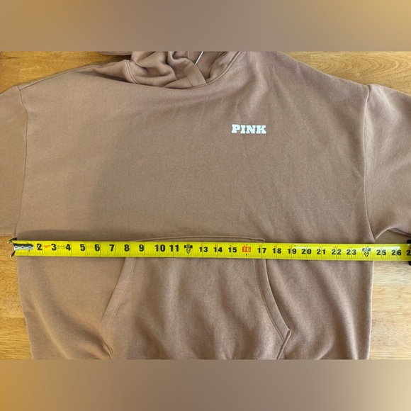 NWT! Victoria Secret PINK Ivy Campus Pull Over Hoodie Toffee Size L - Picture 9 of 10